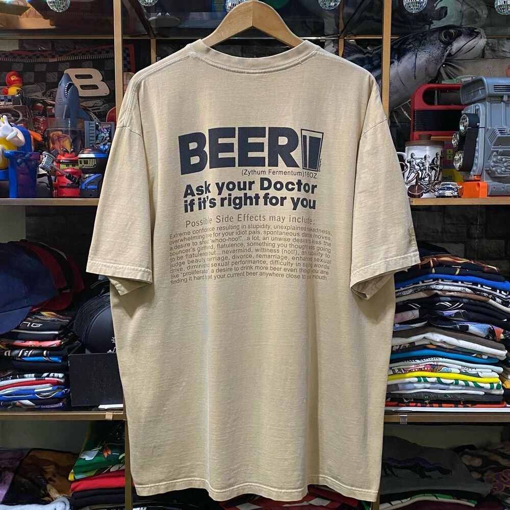 Vintage Y2K Beer Dyed Crazy Shirts Hawaii Ask Your Doctor Parody T-Shirt XL